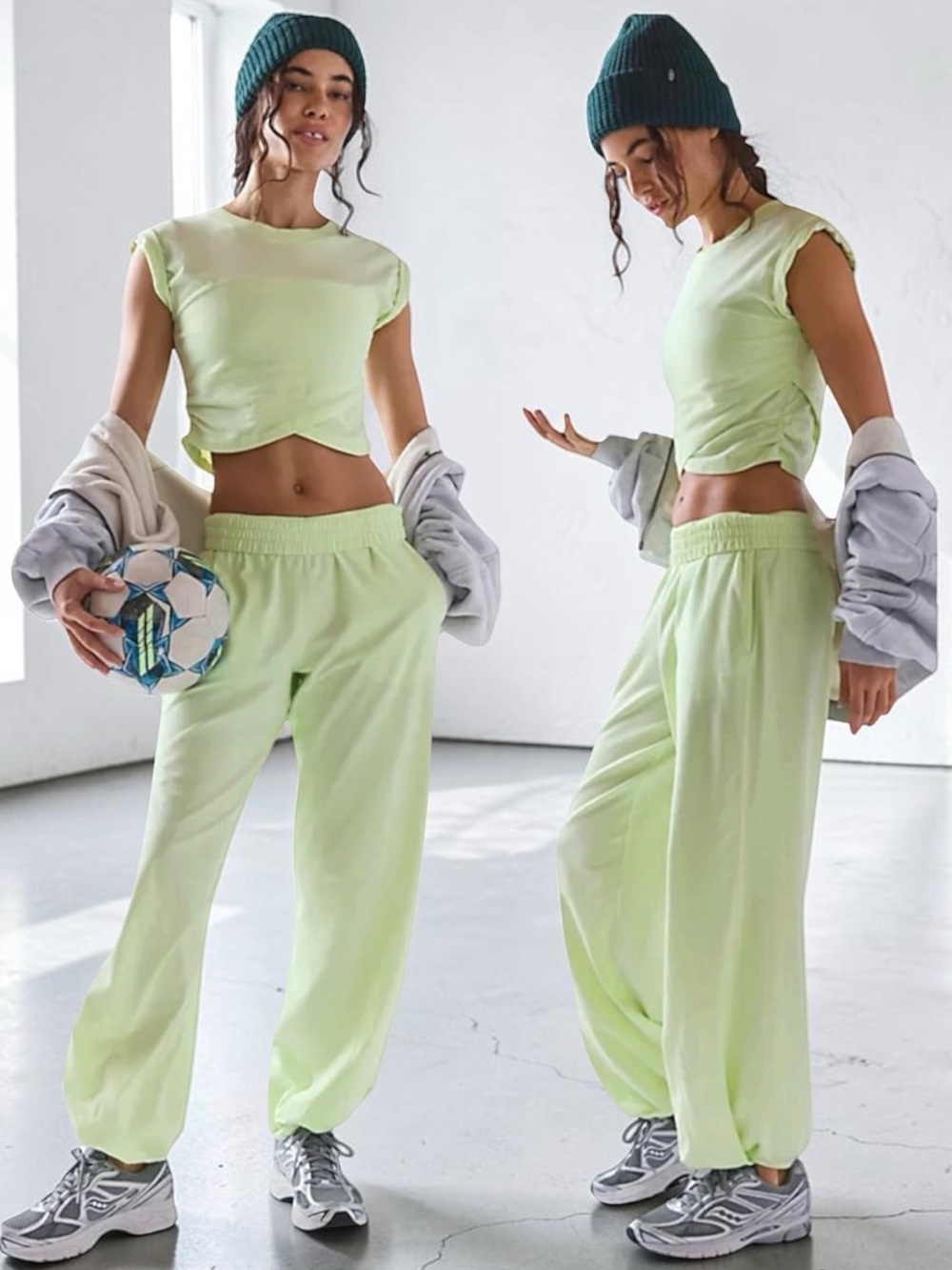 NWT Free People x FP Movement Hot Shot Crossover Set - Whipped Lime